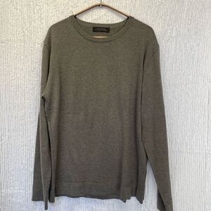 Nano Universe Gray Relaxed Crew Neck Long Sleeve Pullover T-Shirt Size XL